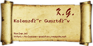 Koleszár Gusztáv névjegykártya