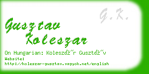 gusztav koleszar business card